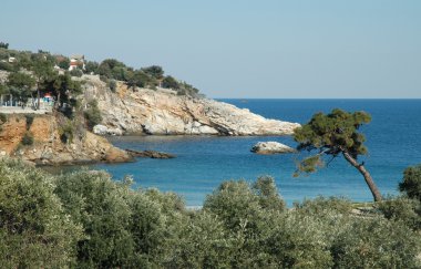 lagün ve güzel sahil şeridi thassos Yunan Adası