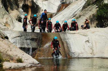 Extreme canyoning clipart