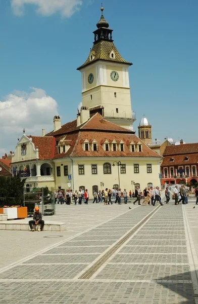 Rady náměstí v brasov, Sedmihradsko, Rumunsko — Stock fotografie