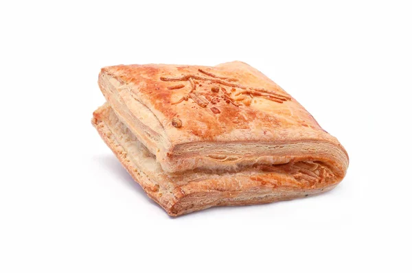 Jeden čerstvý croissant, měkké stínem izolovaných na bílém — Stock fotografie