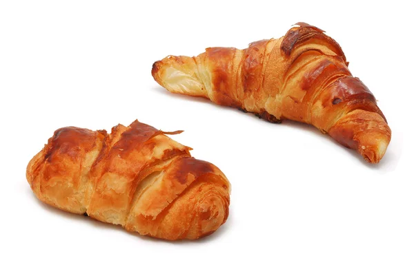 Different types of croissants isolated on white — Stock Photo, Image