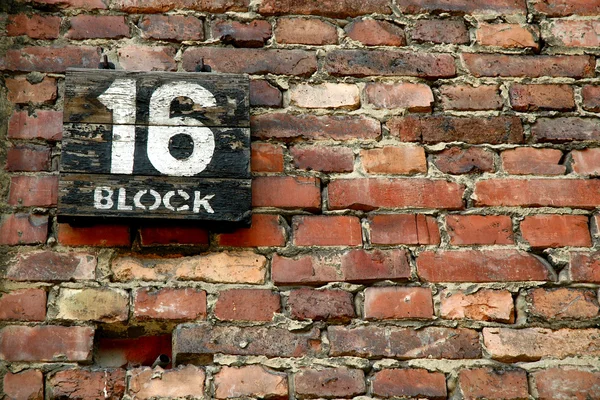 Osvětim - bloku číslo 16, obrázek na pozadí — Stock fotografie
