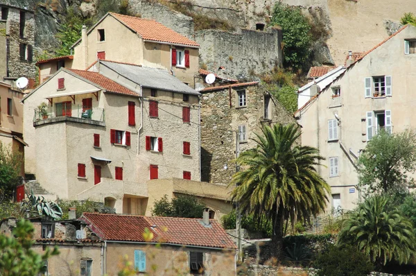Die Zitadelle und die Stadt Corte in Korsika — Stockfoto