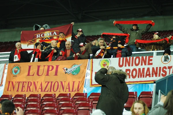 Aficionados italianos de AS Roma — Foto de Stock