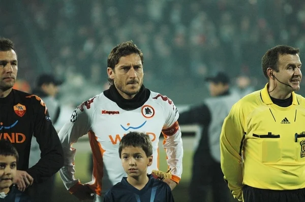 Gra Piłka nożna początek, jako roma - cfr cluj — Zdjęcie stockowe