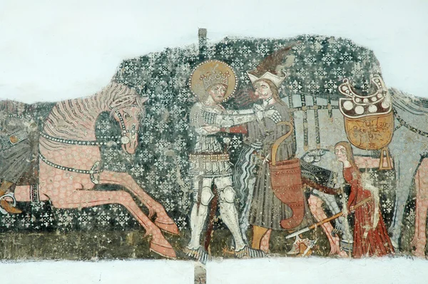 Forntida fresker, väggmålningar — Stockfoto