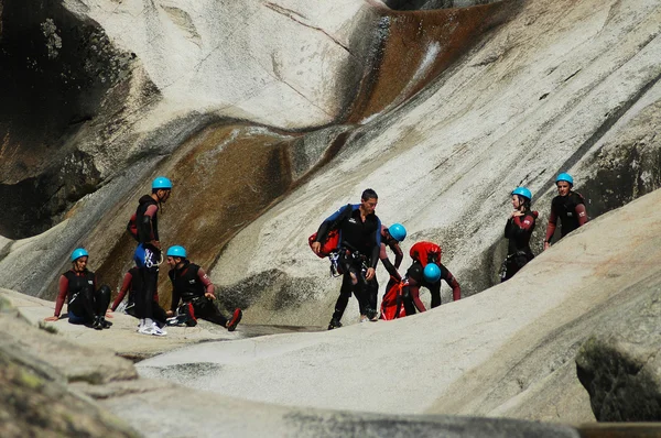 Extrém canyoning — Stock Fotó