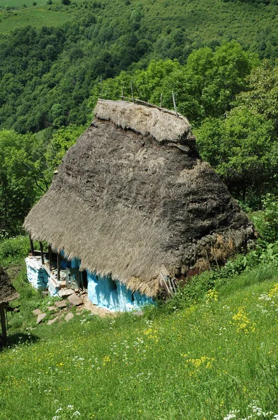 Rustisk trehus i Transilvania, Romania – stockfoto