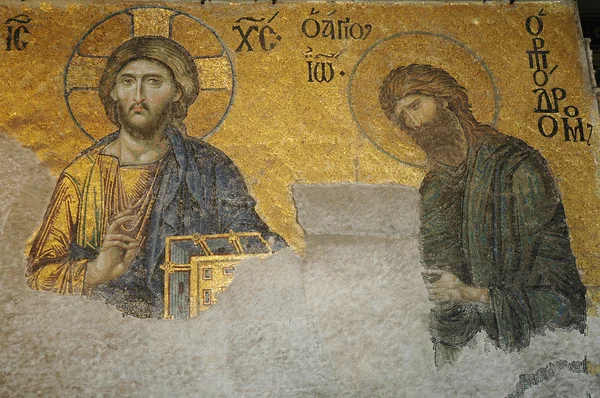 Mosaico Bizantino en Santa Sofía, Estambul — Foto de Stock