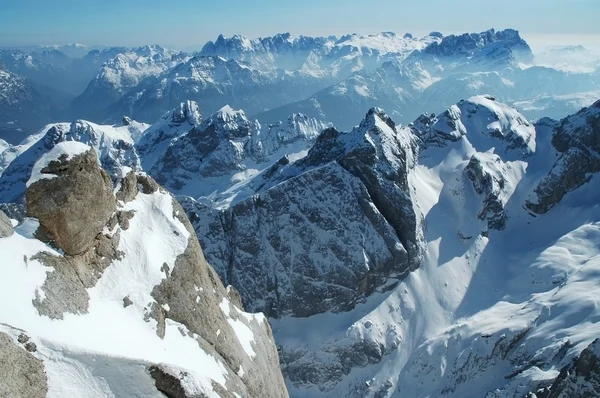 Comprensorio sciistico delle Dolomiti Dolomiti - Italia in inverno — Foto Stock