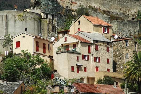 Die Zitadelle und die Stadt Corte in Korsika — Stockfoto