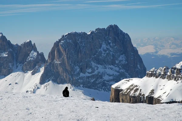 Skidorten i Dolomiterna, dolomiti - Italien på vintern — Stockfoto