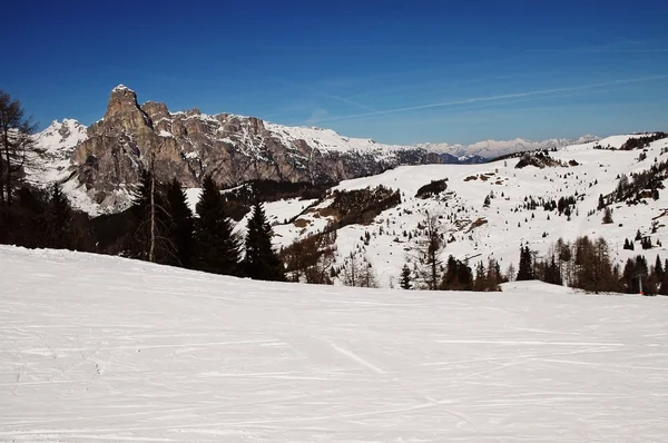 Ski resort in the Dolomities, Dolomiti - Italy in wintertime — Stock Photo, Image
