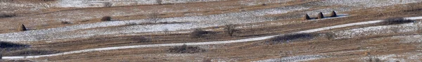 Tarımsal çayırlar ve alan havadan görünümü — Stok fotoğraf