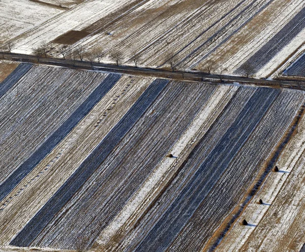 Αεροφωτογραφία του γεωργικών λιβάδια και αγρούς — Φωτογραφία Αρχείου