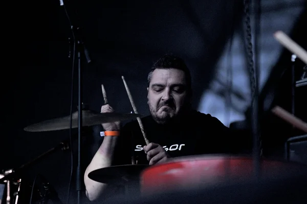Drummer live uitvoeren — Stockfoto