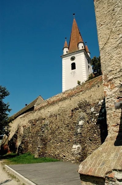 Igreja fortificada de Cristian, Sibiu, Romênia — Fotografia de Stock