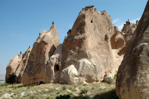 Goreme, Kapadokya 'daki Mağara Evleri, Türkiye — Stok fotoğraf