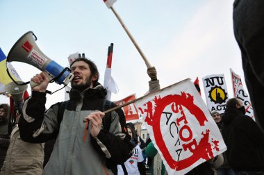 Protesting against ACTA clipart