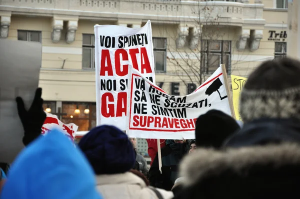 Protest przeciwko acta — Zdjęcie stockowe