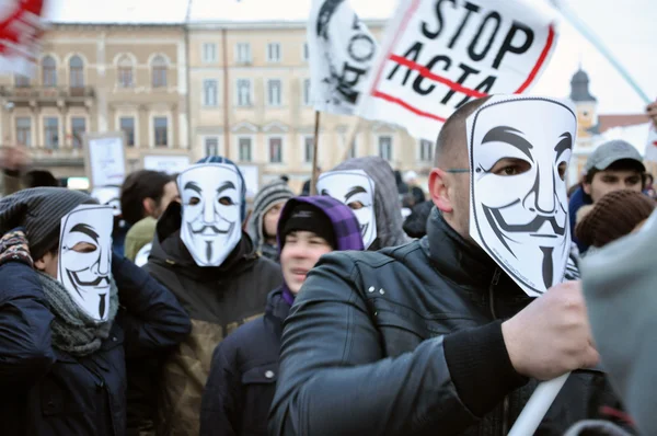 stock image Protesting against ACTA