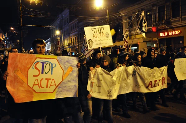 Protest przeciwko acta — Zdjęcie stockowe