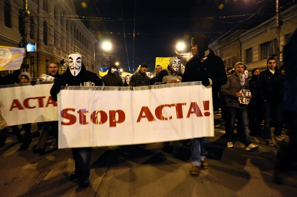 Acta karşı protesto — Stok fotoğraf