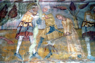 Ancient fresco, murals in Ghelinta clipart