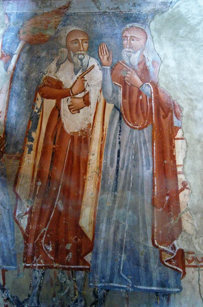 Ősi freskó, falfestmények, a Ghelinta — Stock Fotó
