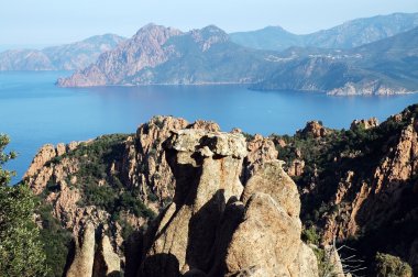 e calanque di piana, Korsika'da Granit kayalar