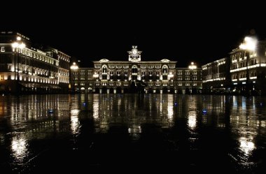 Italy, Trieste, piazza Unita d'Italia by night clipart