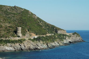 Genoese tower on the Corsican coastline