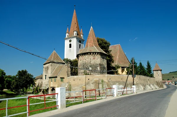 Opevněný kostel cristian, župě sibiu. Sedmihradsko, Rumunsko — Stock fotografie