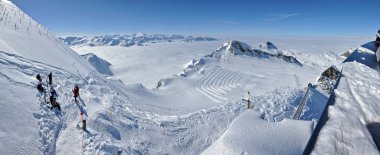Ski resort panorama in the Austrian Alps clipart