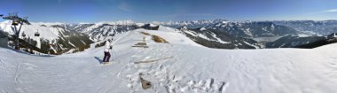 Avusturya Alpleri'nde Ski resort panorama