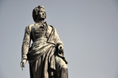 The statue of Wolfgang Amadeus Mozart in Salzburg, Austria
