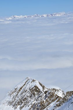 kitzsteinhorn tepe Kayak Merkezi, Avusturya Alplerinde kış manzarası