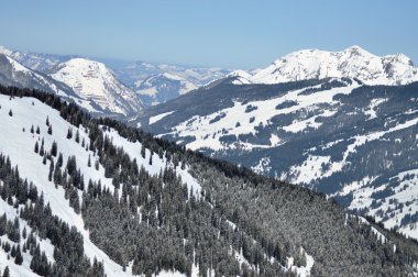 Ski resort zell am görmek, Avusturya Alplerinde, kış