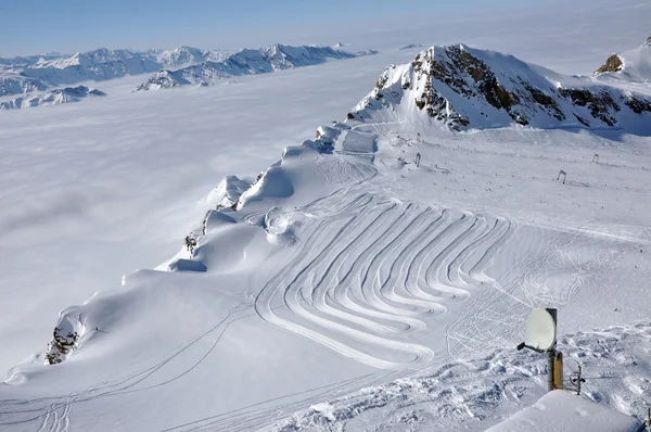 Slopes in Kitzsteinhorn ski resort near Kaprun, Austrian Alps — Stock Photo, Image