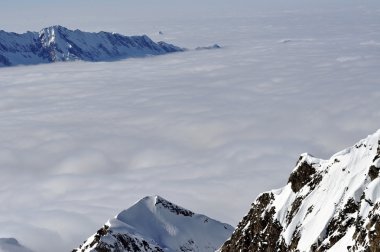 kitzsteinhorn tepe Kayak Merkezi, Avusturya Alplerinde kış manzarası