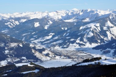 Ski resort Zell am See, Austrian Alps at winter clipart