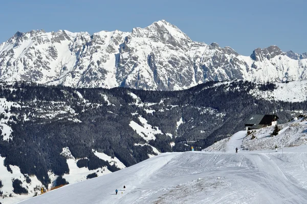 Ski resort Zell am See, Austrian Alps at winter — Stock Photo, Image