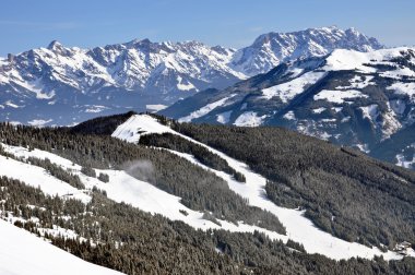 Ski resort zell am görmek, Avusturya Alplerinde, kış