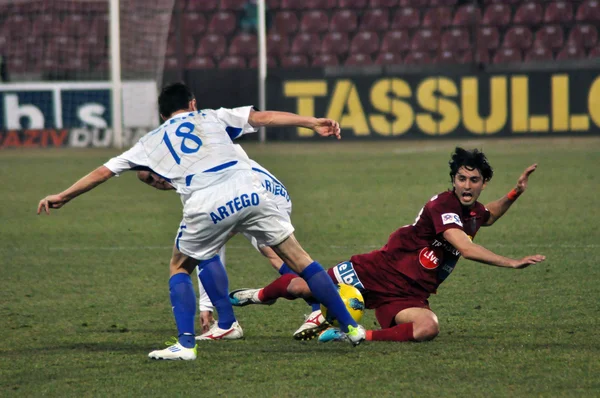 Football spelers op een soccer Spel — Stockfoto