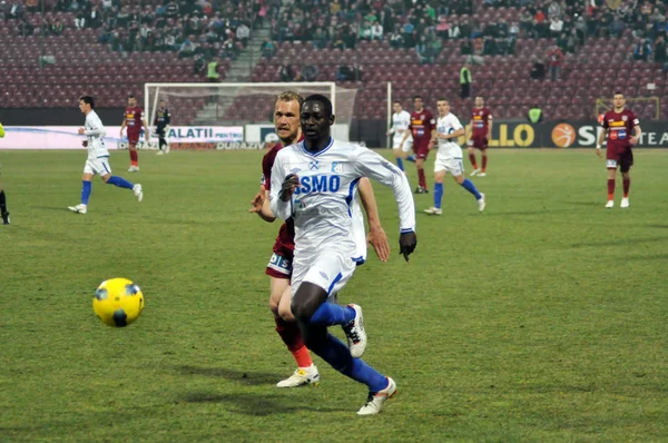 stock image Football players at a soccer game