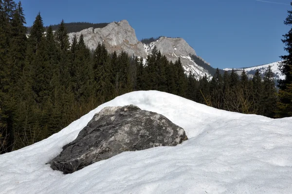 Snowy mountains in the Carpathians, Transylvania, Romania — Stock Photo, Image
