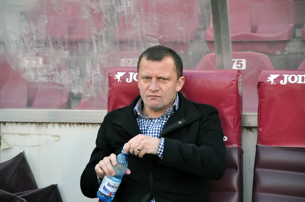 O treinador Dorinel Munteanu em uma partida — Fotografia de Stock