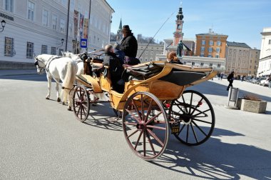 at arabası turistler de salzburg, Avusturya ile tahrik