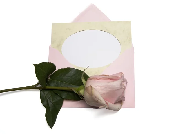 Dopis a růže koncepce — Stock fotografie