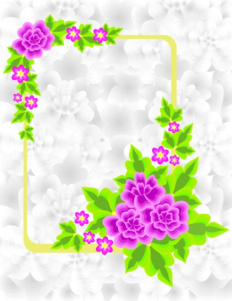 Abstract flowers in frame — Stock Vector